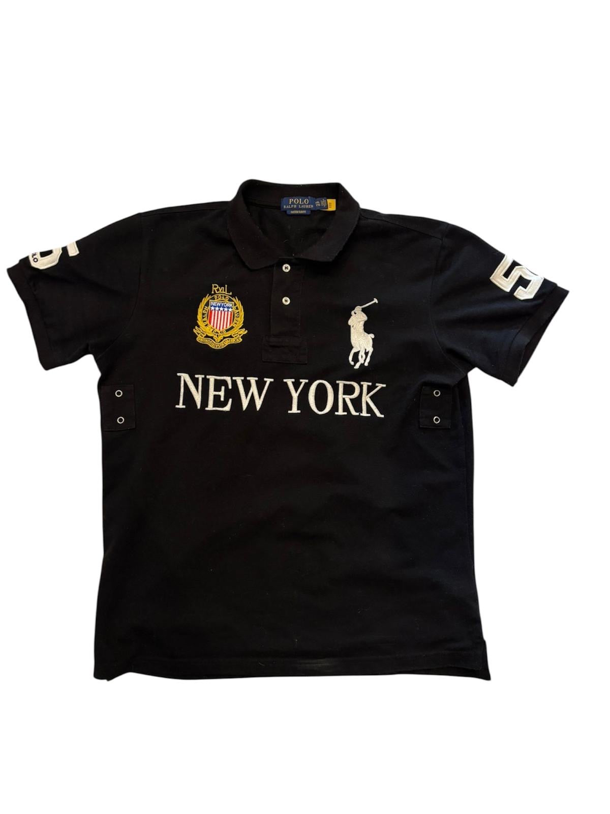 Polo Ralph Lauren Black New York Big Pony Polo Shirt - Fits like M-L