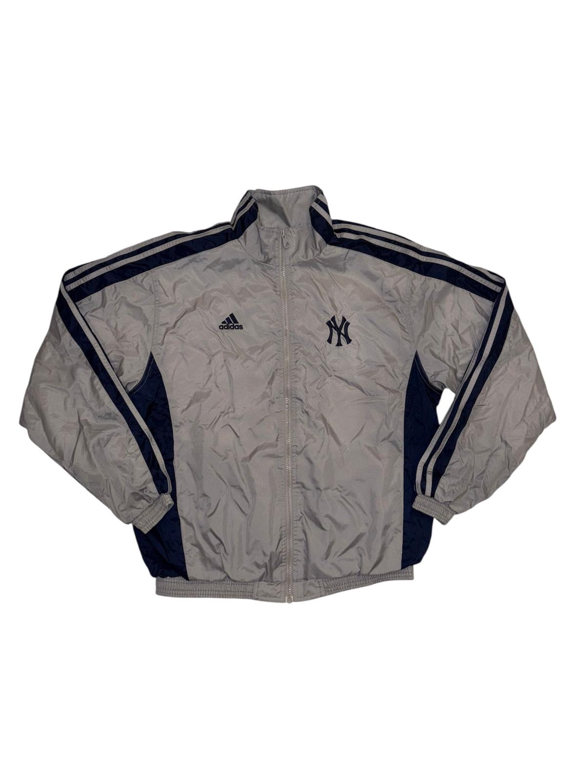 Vintage Adidas New York Yankees Track Jacket – Grey/Navy – Classic 90s Style